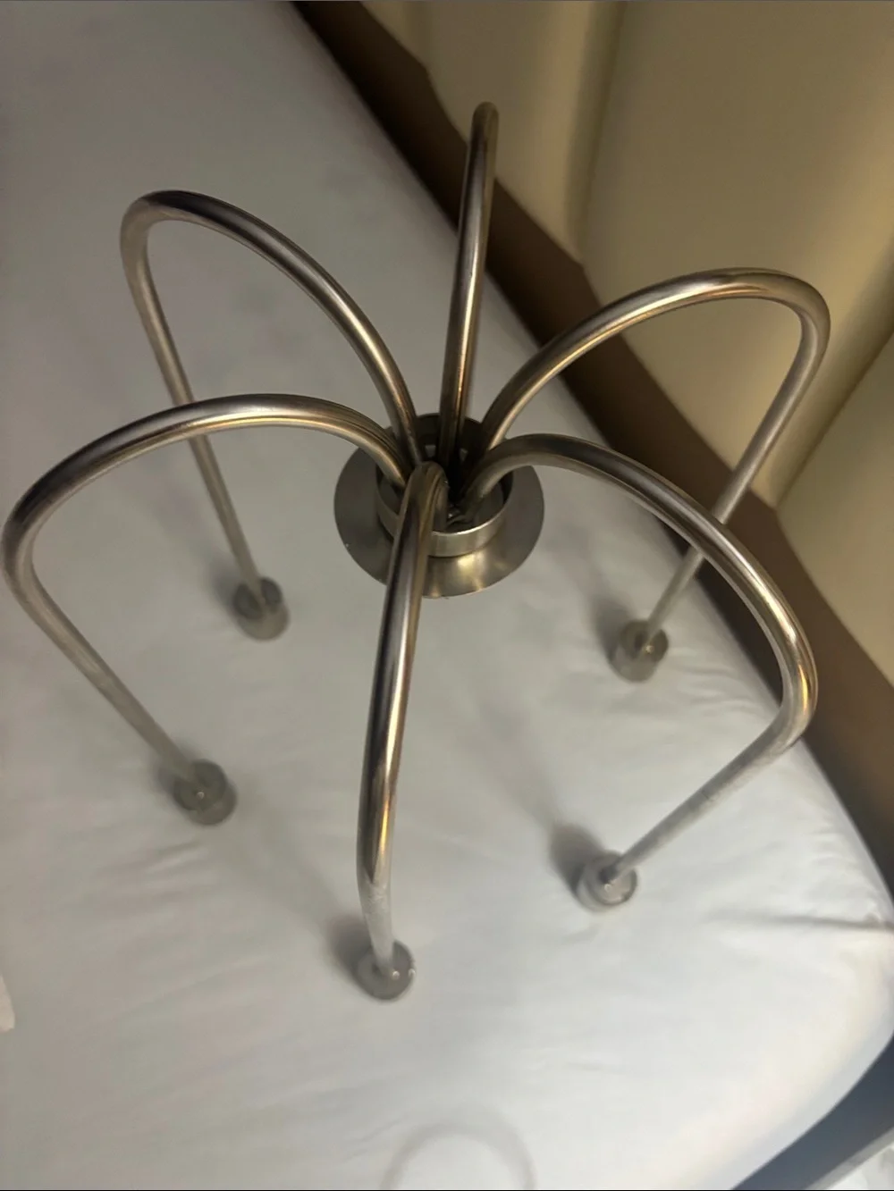Modern Silver Metal Candelabra - 6-Arm Decorative Candle Holder